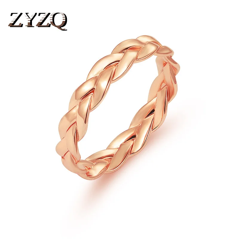 

ZYZQ New Arrival Twist Middle Finger Rings Vintage Simple Chain Creative Proposal Rings For Women Factory Wholesale Lots&Bulk