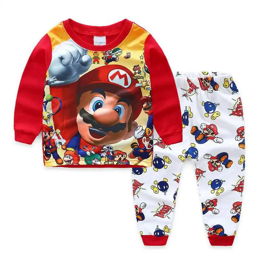 Новая Осенняя Хлопковая пижама с суперменом для маленьких мальчиков пижама с длинными рукавами для мальчиков детские пижамы Домашняя одежда для мальчиков - Цвет: 6 style