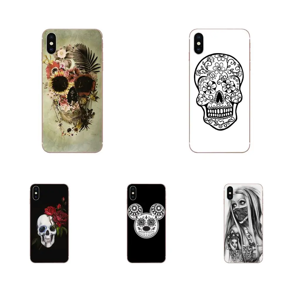 

Design Floral Sugar Skull Tattooed For Huawei Honor Nova Note 5 5I 8A 8X 10 Pro 9X For Moto G G2 G3 G4 G5 G6 G7 Plus