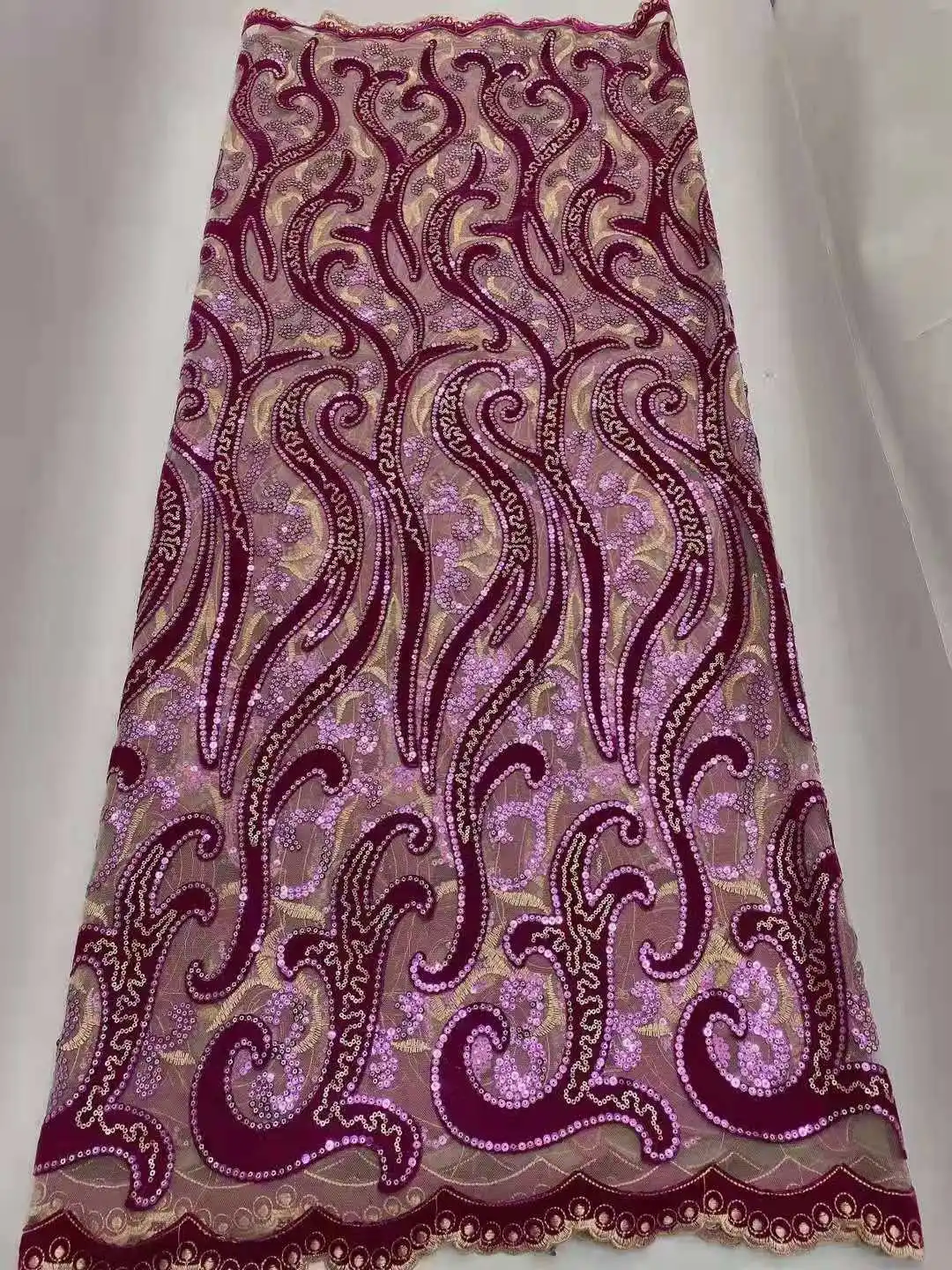 

7colros African lace Nigeria fabirc with sequins Flannel cloth embroidery French tulle net lace/Wedding dress Design party dress