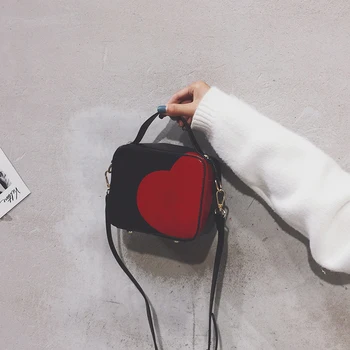 

box shoulder bag Messenger woman 2019 Love heart-shaped leather PU shoulder bags for women small travel handbags and handbags