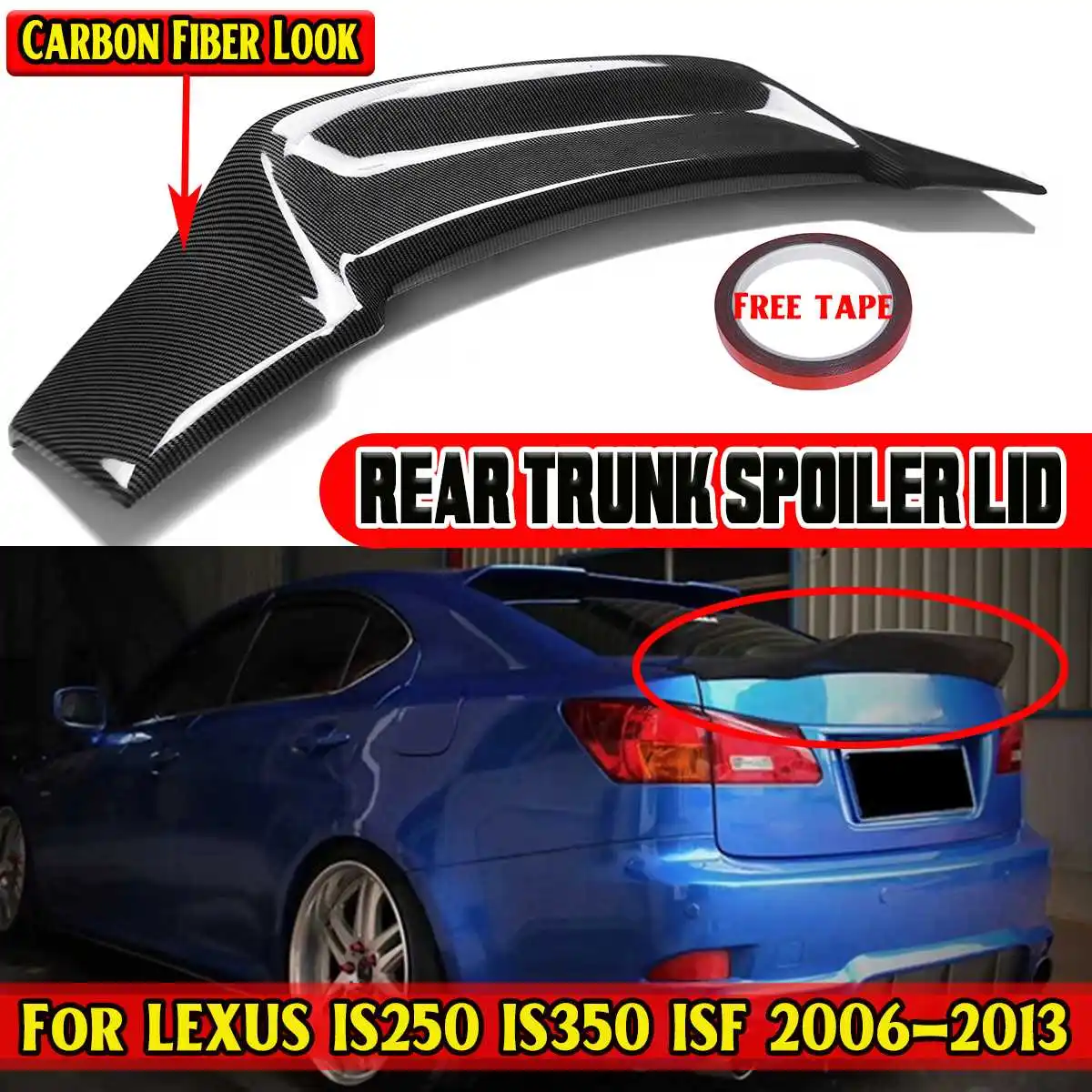 Is350 Car Rear Spoiler Wing Trunk Lip For Lexus Is250 Is350 Isf 20062013 Rt Style Rear Wing Lip