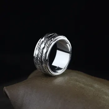 

2019 Rushed Women Anel Feminino Direct Sales S925 Sterling Jewelry Hand Ornament Personality Men's Thai Rotating Ring Border