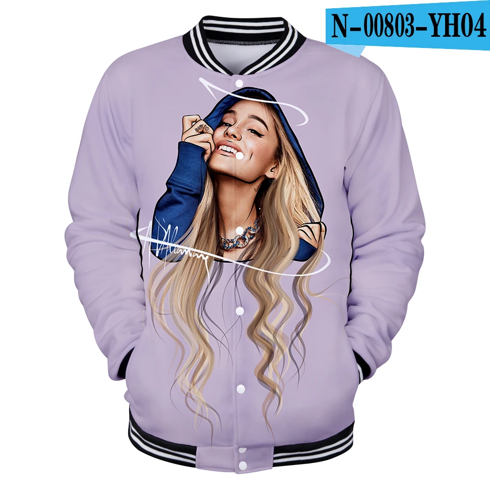 Ariana Grande drop shopping Новая бейсбольная форма 3D для мужчин/женщин Весенняя Повседневная Бейсбольная Куртка Harajuku одежда 4XL - Цвет: Слоновая кость