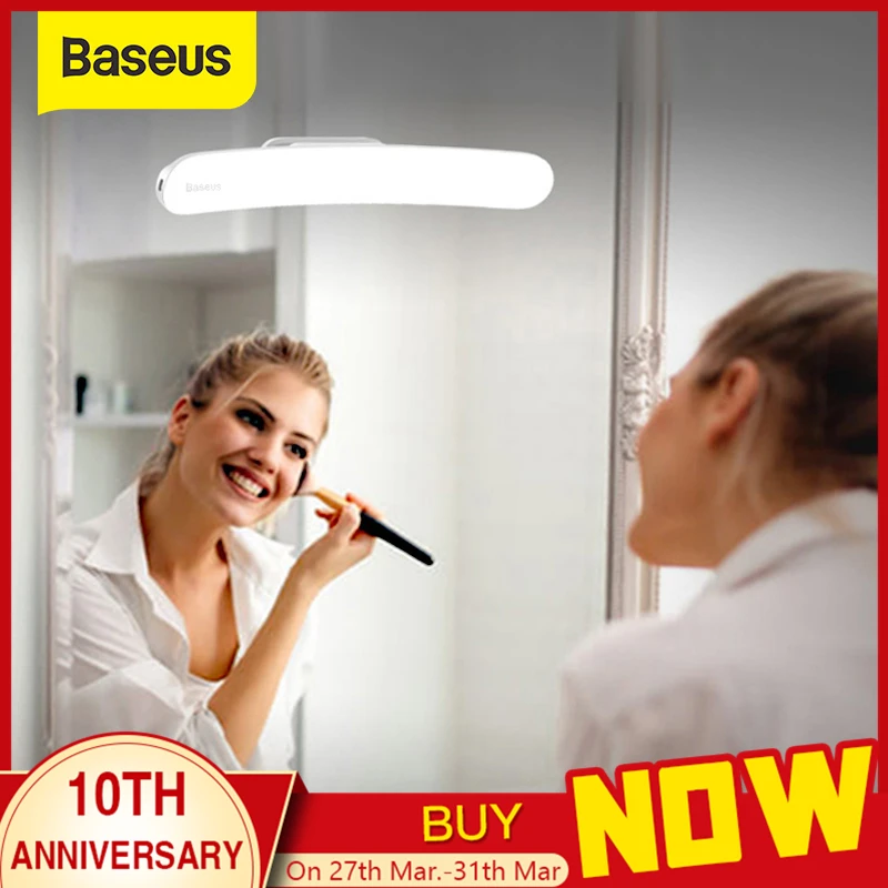 

Baseus USB LED Mirror Light Makeup Mirror Vanity Light Adjustable Mirror lamp Portable Makeup lights For Bathroom Dressing Table