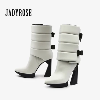 

Jady Rose Fashion Women Winter Calf Boots Party Wedding Platform Pointed Toe Shoes Women New Thick Super High Elastic Band Boots