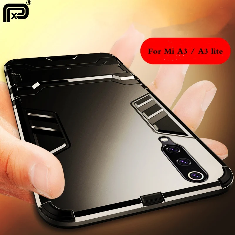 For Xiaomi Mi A3 Lite Case Armor Hard PC Soft Silicone TPU Back Cover Shockproof Holder Phone Fundas |