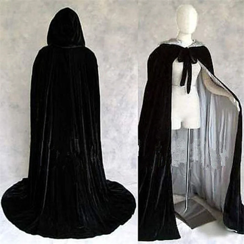 Black - silver Модная шаль, вечерние, королевские, элегантные, пышные, для невесты, свадебные, бархатный плащ, бархатный, для улицы, накидка на Хэллоуин, с капюшоном, меховой плащ - Цвет: Black - silver