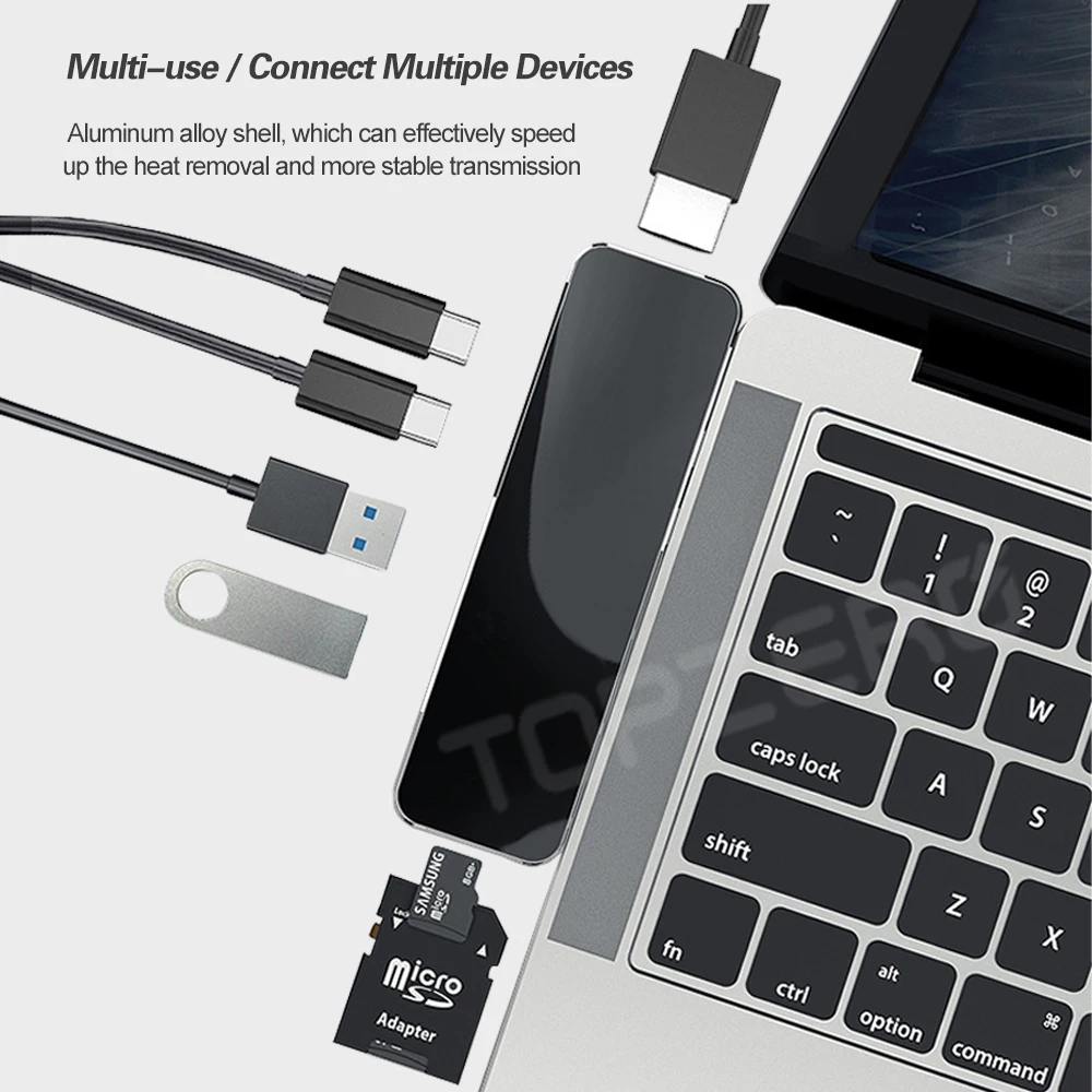 USB 3,0 концентратор HDMI адаптер TF SD ридер высокая скорость 7 портов мульти тип-c концентратор разветвитель для MacBook ноутбука настольная док-станция аксессуары