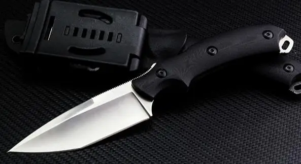 Satin Blade Высокое качество открытый прямой нож D2 сатин/черный камень мыть Танто-лезвие черный G10 Полный Тан ручка с Kydex H1103 - Цвет: Satin Blade