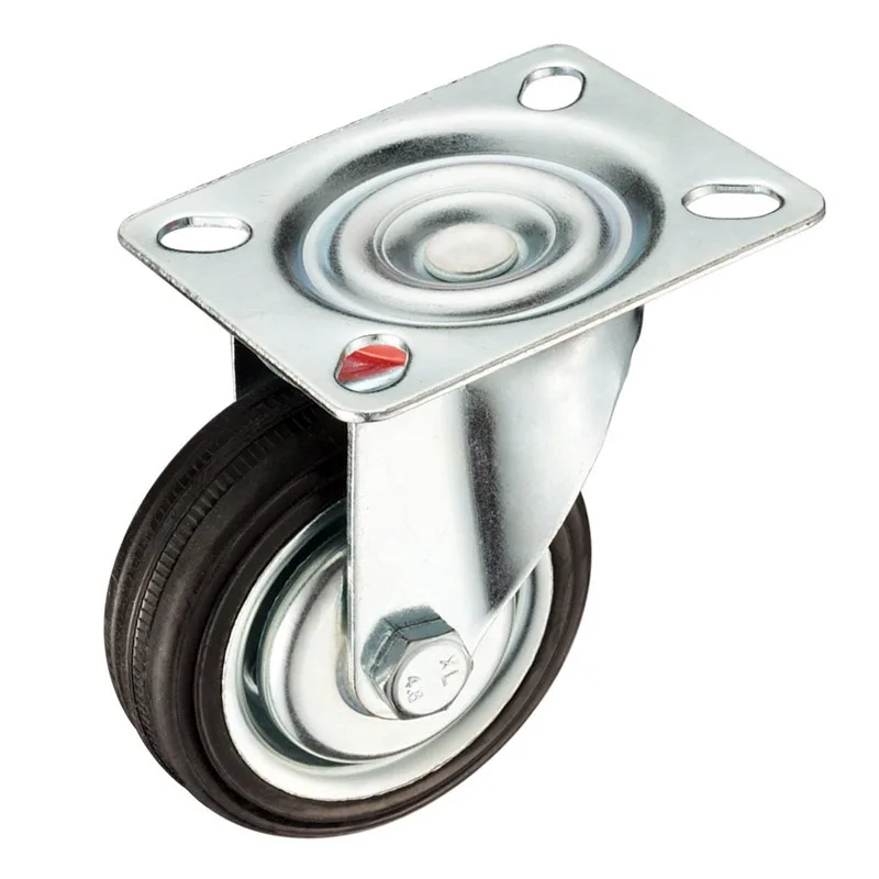 

3-inch Rubber Swivel Caster Wheel, 360 Degree Top Plate, 110 lbs. Load Capacity