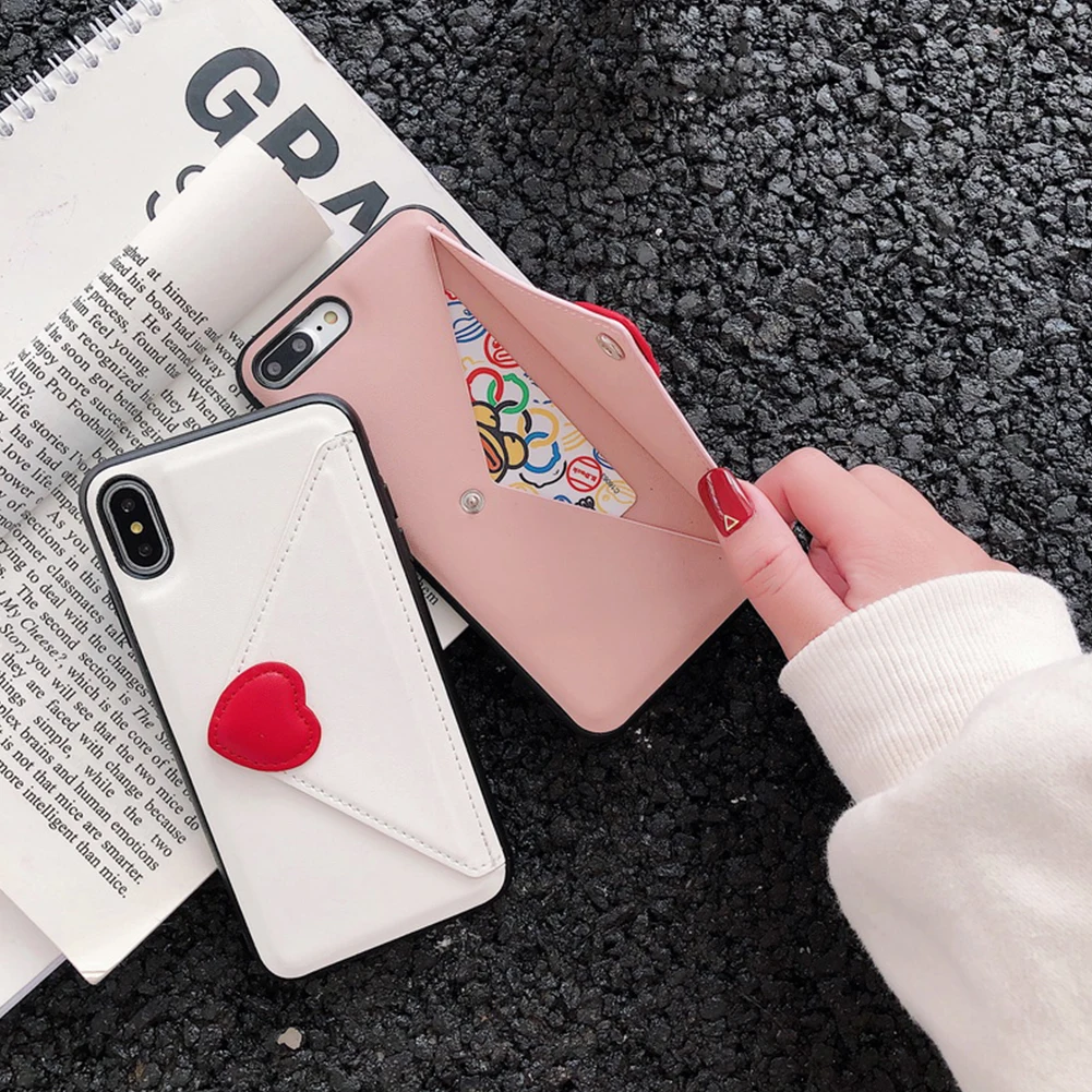 Кожаный бумажник чехол для телефона для iPhone 11 Pro Max X XS XR Love Heart слот для карт чехол противоударный защитный чехол для 6 6S 7 8