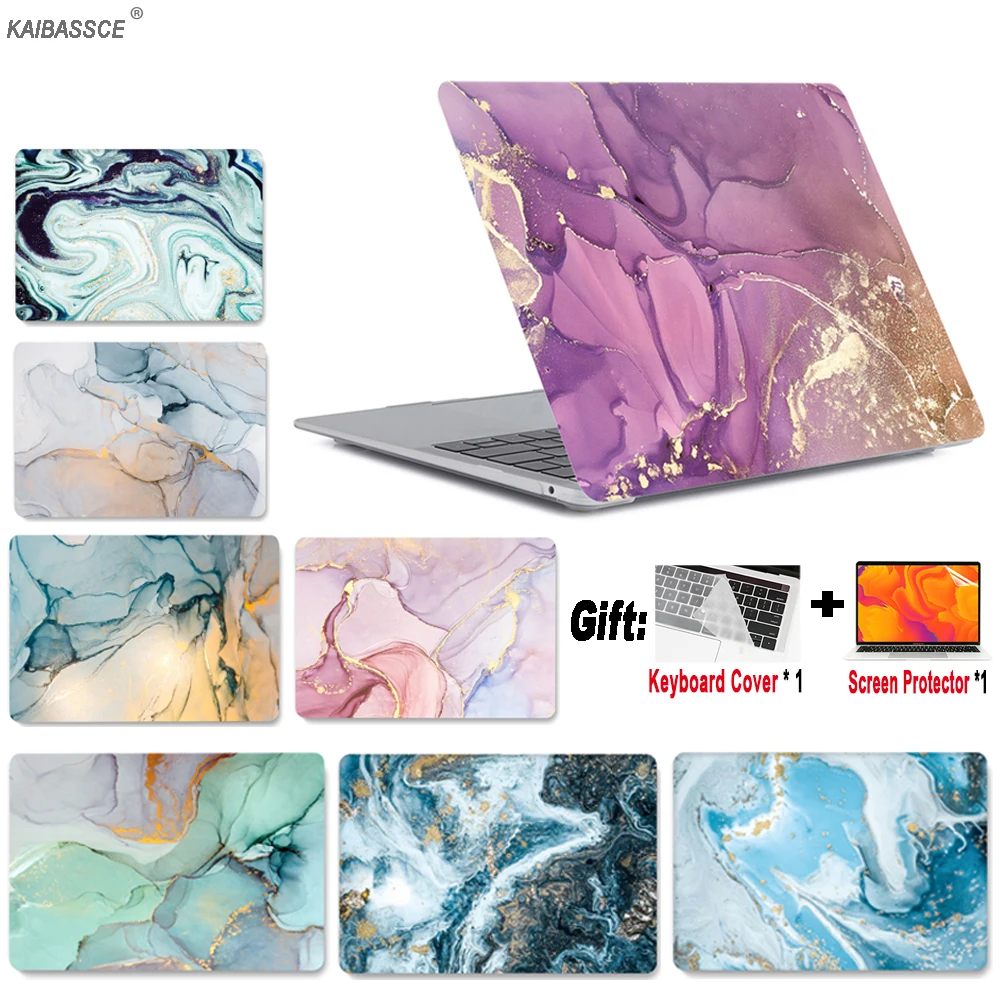 

Marble Laptop Case For Macbook Air13A2337A2338 M1 Chip Pro13 14 15 A2442 New Touch Bar MacBook Pro16 A2141A2485 Hard Shell Cover