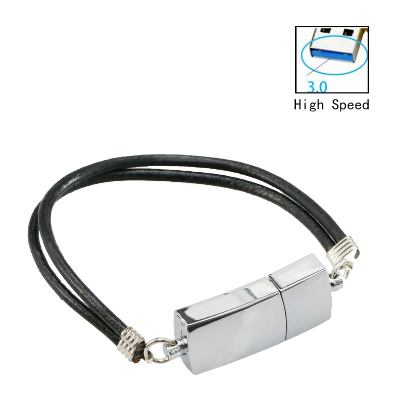 Металлический браслет USB 3,0 Flash Drive Мини накопитель 64 ГБ 32 ГБ флешки 16 ГБ 8 ГБ браслет USB рукоять 128 ГБ 512 ГБ подарок настоящее Ёмкость