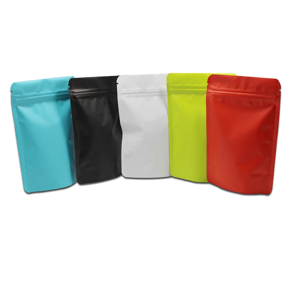 

15*23cm Variety Colors Stand Up Pure Aluminum Foil Zip Lock Package Bag Retails Gifts Zipper Storage Mylar Foil Pack Pouch 50Pcs
