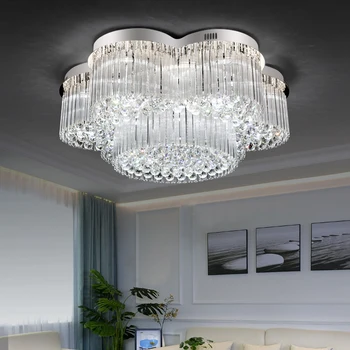 

Modern Luxury Crystal Chandelier Flower Shape Design Lamp Indoor Hanging Lighting Equipment for living room dining room lobby