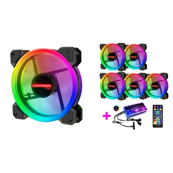 

2set COOLMOON F-GM1 Computer Case PC Cooling Fan RGB Adjust 120mm Quiet + IR Remote New Computer Cooler RGB CPU Case Fan