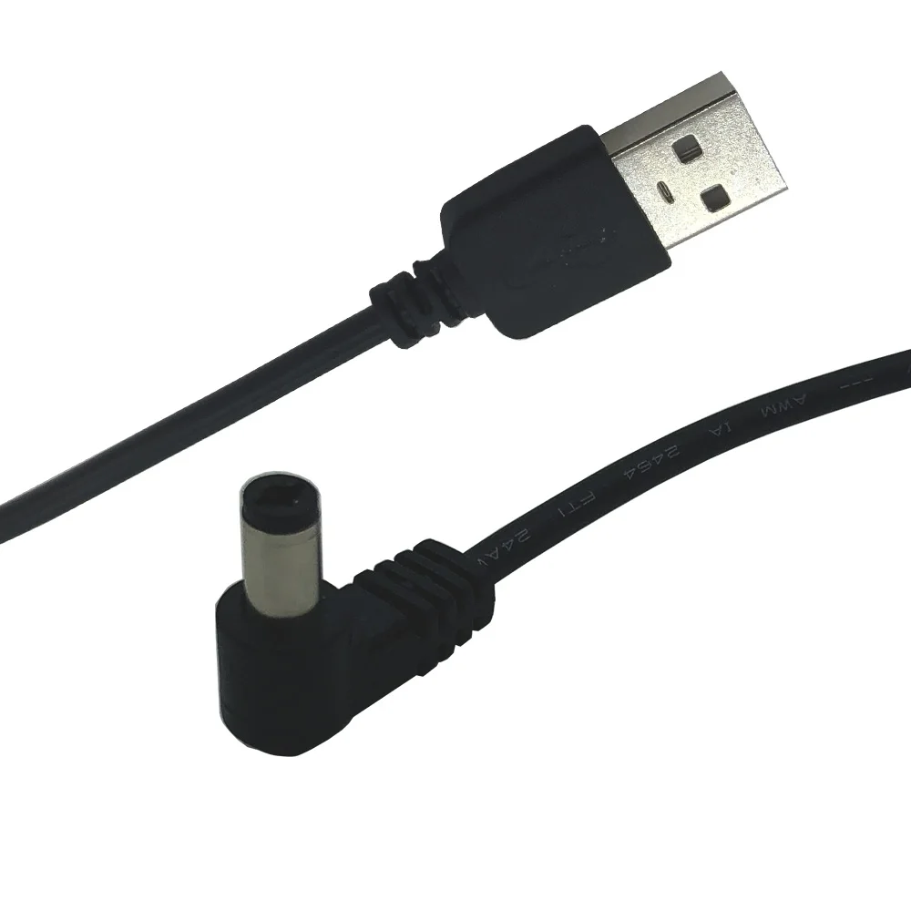 Угловой USB к DC кабель питания 5,5X2,5 мм DC штекер 5 В 2A медный проводник 1 м для HDMI коммутатор сплиттеры преобразователи