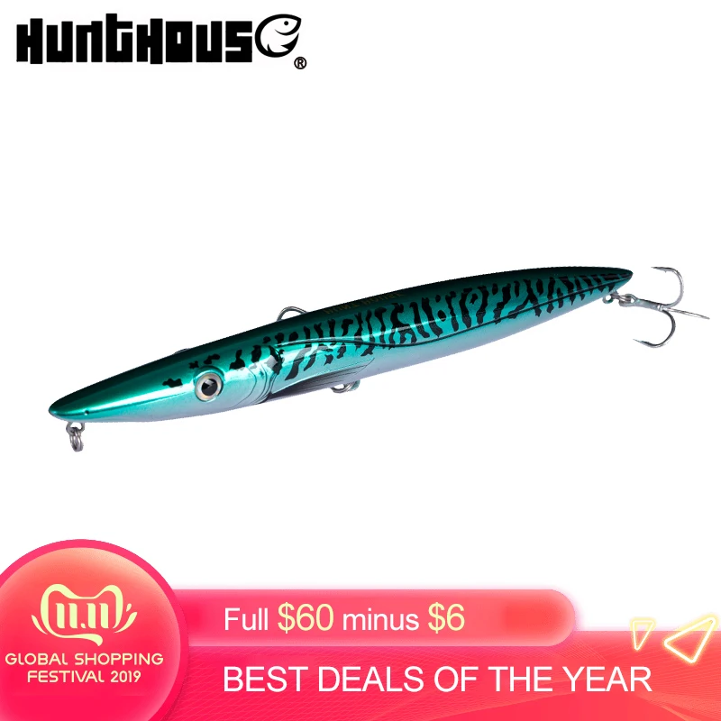 Hunthouse новая приманка stickbait topwater рыболовные карандашные приманки жесткая Приманка для окуня 195 мм 44 г для морского окуня