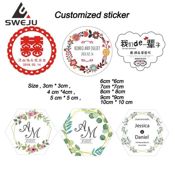 

100 pcs custom logo sticker Customized round square label design sticker personalized printing