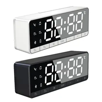 

LED Mirror LCD Display FM Radio Wireless Bluetooth Speaker Temperature Display Dual Alarm Stereo Subwoofer Music Player