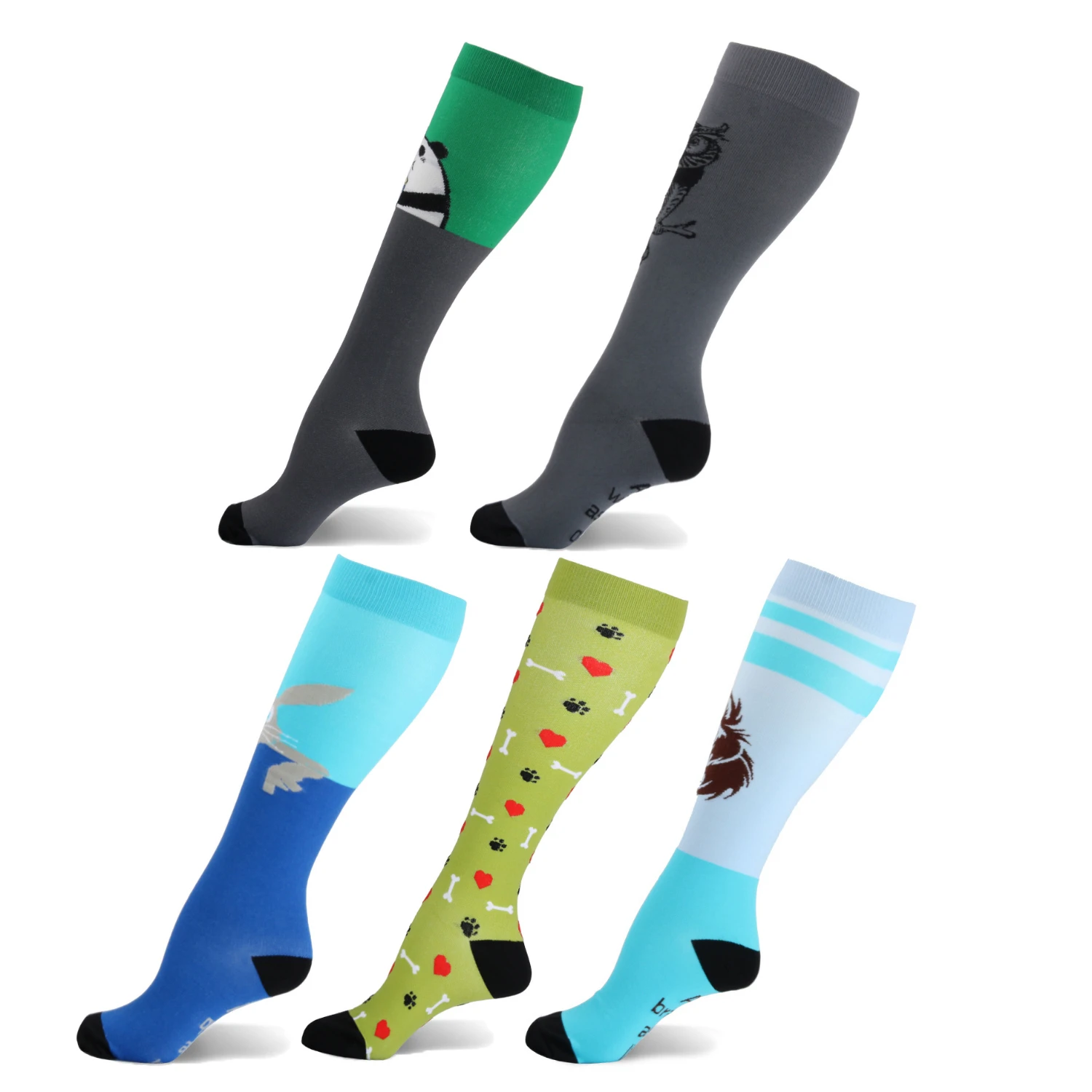 

Compression Stockings Men Women Pattern Lion Rabbit Owl Panda Compress Cycling Running Sport Pressure Socks Nylon Varicose Veins