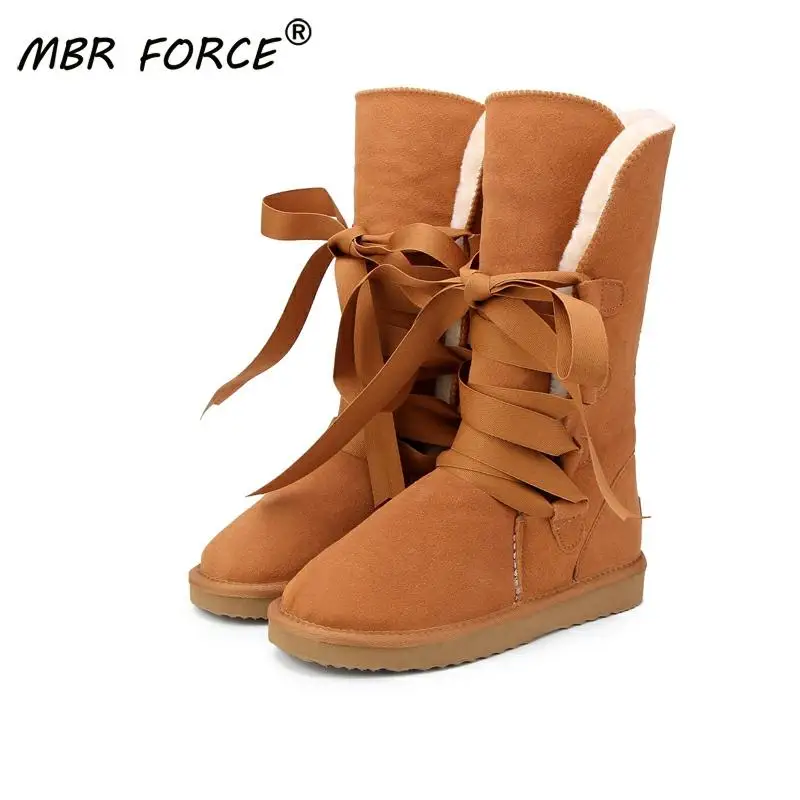 MBR FORCE/австралийские Классические высокие зимние сапоги Женские из натуральной