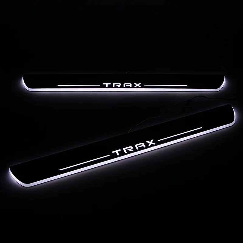 CARPTAH Trim Pedal Car Exterior Parts LED Door Sill Scuff Plate Pathway Dynamic Streamer light For Chevrolet Trax