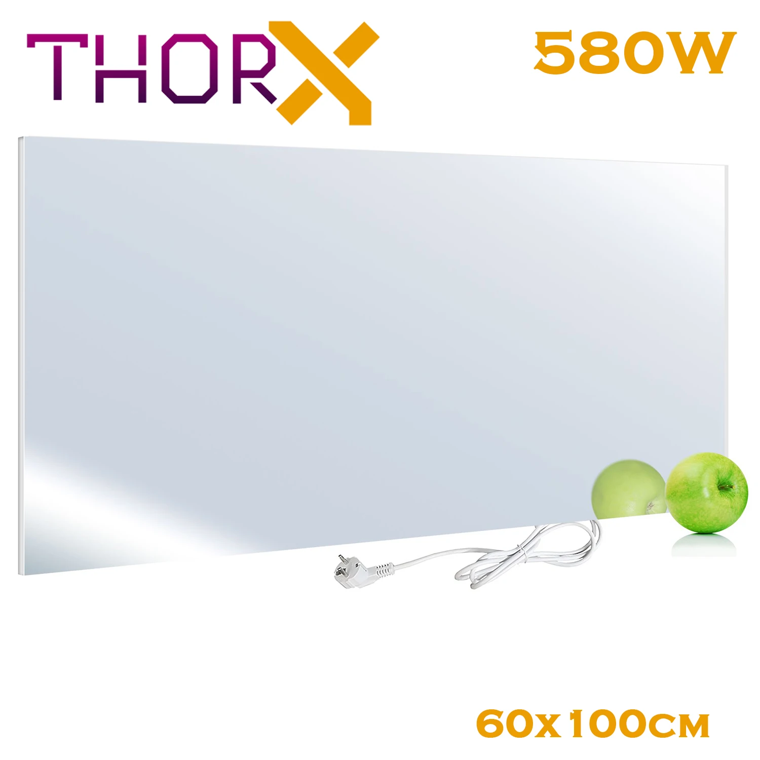 ThorX A580-M инфракрасная панель нагревателя 580 ватт 60x100 см зеркальная стеклянная углеродная кристаллическая технология