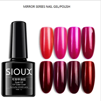 

8ml Mirror Titanium Gel Nail Polish Mirror Metal Color Soak Off UV Gel Varnish Silver Base Needed Nail Art Lacuqe