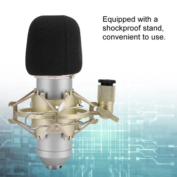 

Computer Karaoke Condenser Microphone Studio Recording Mic with Shockproof Stand karaoke microphone
