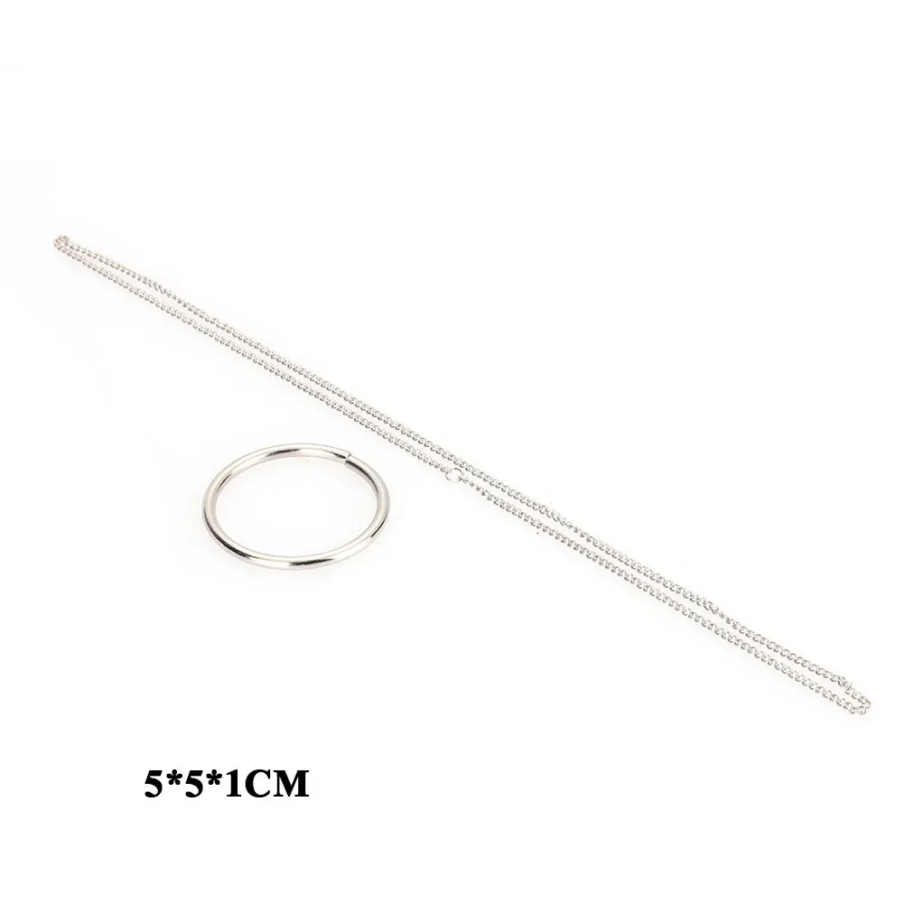 1Pcs Creative Baby Kids Fashion Metal Magical Handmade Tricks Props Large Silver Tomorrow Ring Necklace Intelligence Toys Gifts