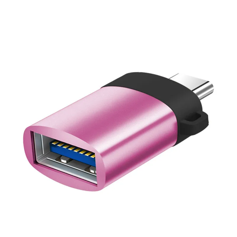 USB 3,0 type-C OTG кабель адаптер type C USB-C OTG конвертер для Xiaomi Mi5 Mi6 huawei samsung мышь клавиатура USB диск флэш - Цвет: Pink
