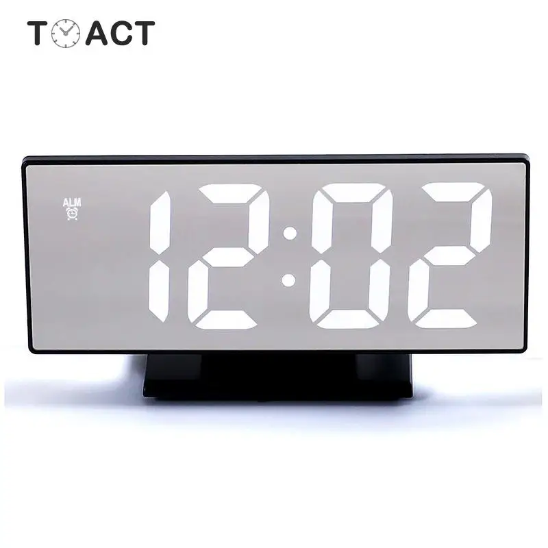 

LED Mirror Digital Alarm Clock Electronic Watch Table Multifunction Snooze Night Display LED Desktop Alarm Clocks Despertador