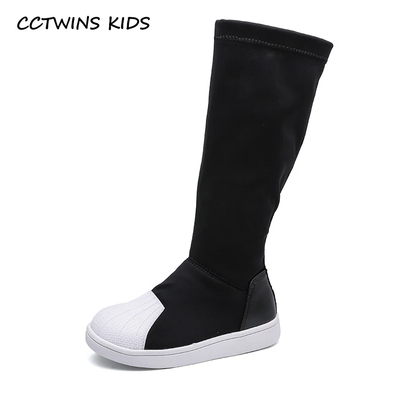 CCTWINS/детская обувь; коллекция года; зимние модные высокие сапоги принцессы для девочек; детская повседневная обувь черного цвета для малышей; меховые теплые ботиночки; HB058