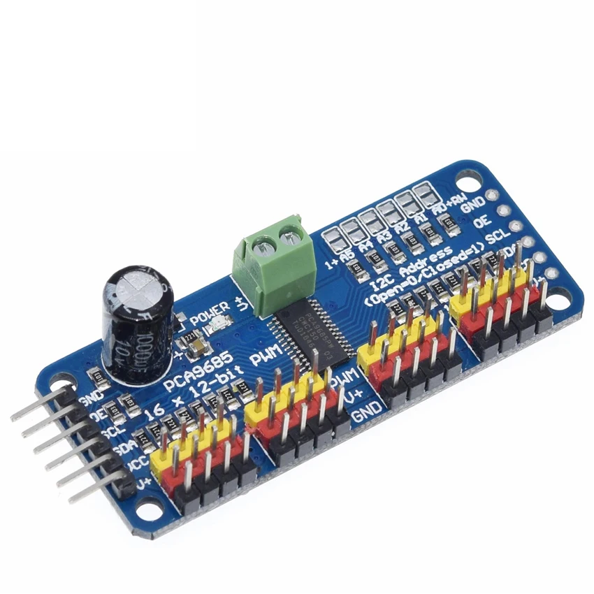 1 шт. 16-канальный 12-битная ШИМ/сервопривод-I2C интерфейс-PCA9685 для Raspberry Pi DIY Servo Щит Модуль