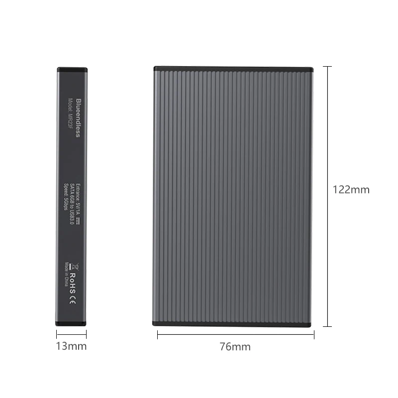 External HDD Enclosure Aluminum 2.5 SATA to USB 3.0 Tool free Type C 3.1 For SSD Disk