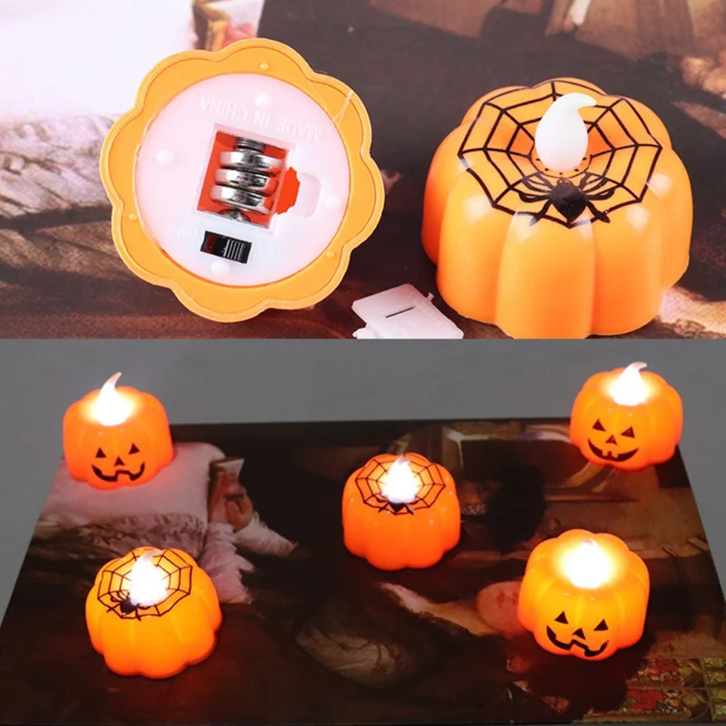 

Halloween Pumpkin Light Flickering Candle Battery-Operated LED Light Flameless Electronic Candles Party Christmas Decor