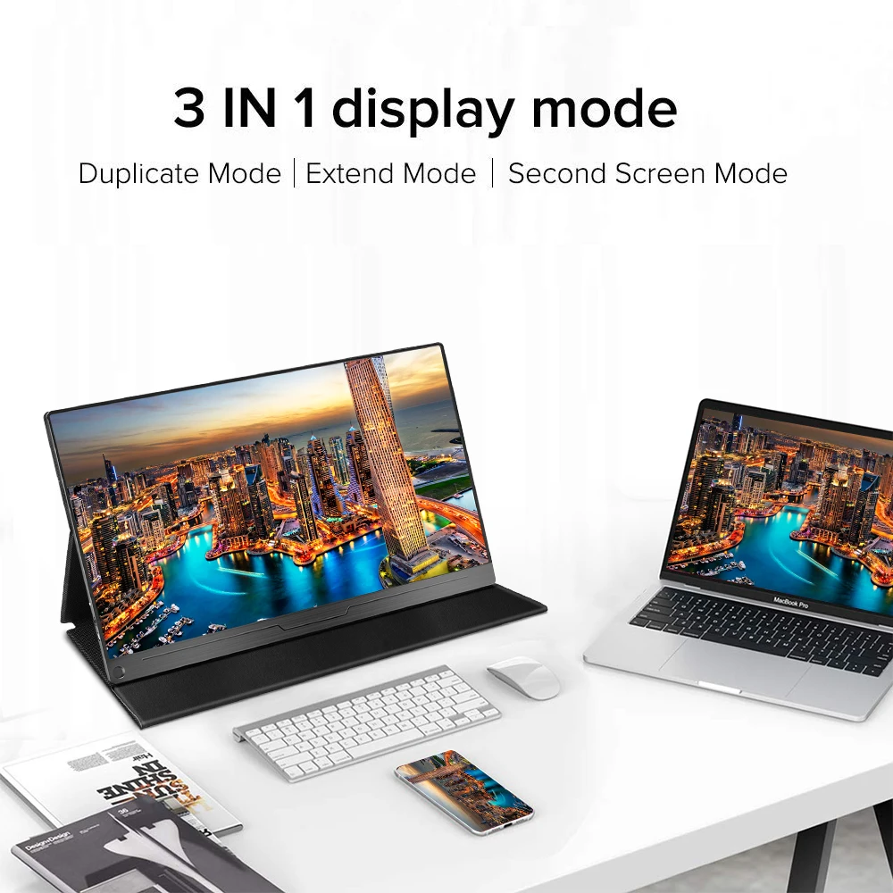US $265.99 UPERFECT 173 Inch Portable Monitor Narrow Side Computer Extension 1080p USB Type C Screen Ps4 Switch Xbox Huawei Phone Display