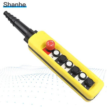 

6 Pushbuttons With Emergency Stop dual speed ! Waterproof hoist push button switch for crane pendant controller