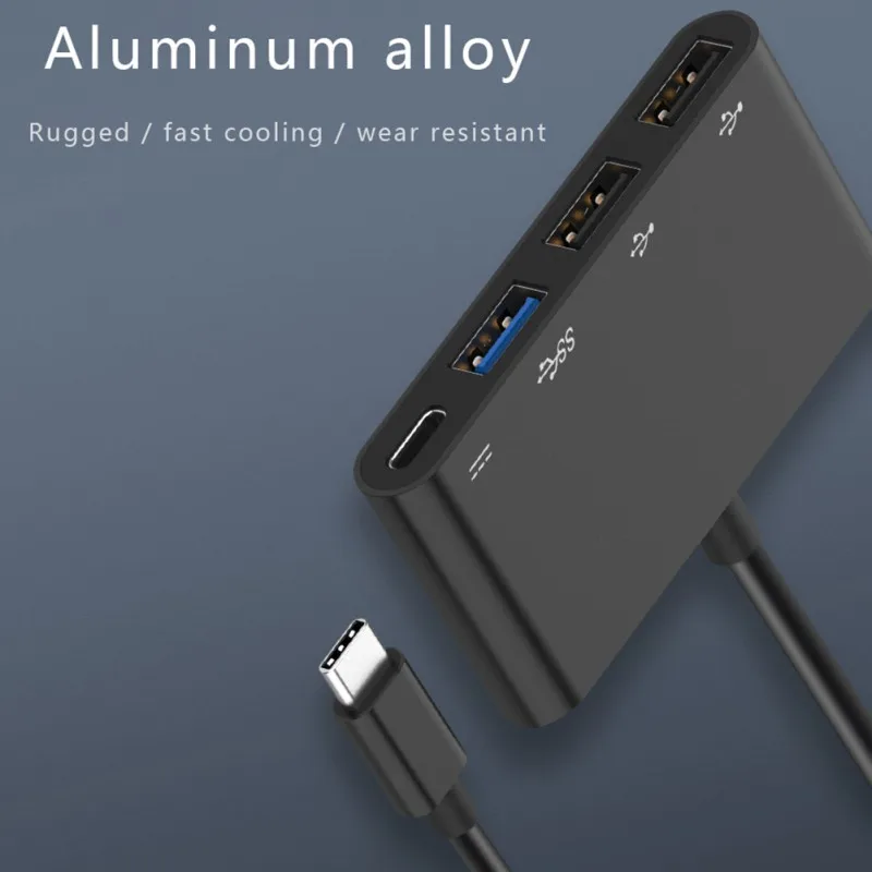 USB C алюминиевый концентратор type C к USB2.0+ USB3.0 концентратор+ PD конвертер type-C зарядный порт концентратор для MacBook USB C устройств