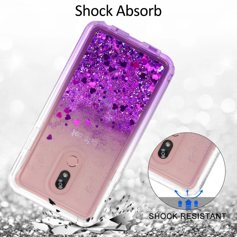 Жидкий зыбучий песок Любовь Сердце Блеск Bling чехол для телефона для LG Stylo 5 Чехол встроенный экран протектор жесткий противоударный чехол для LG