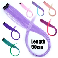HUAYA-Extensions de Cheveux Synthétiques Longs et Lisses Colorés, Mèches sur Barrettes, Pinces, Fausses Épingles à Cheveux, Kanekalons 4