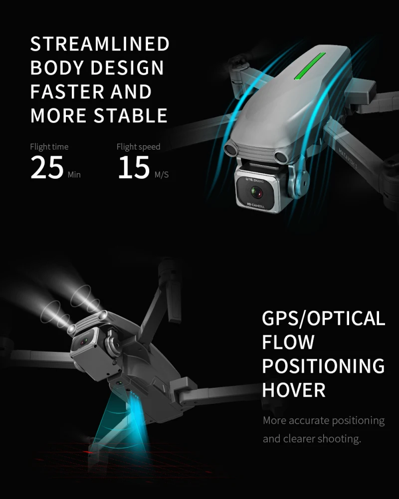Wifi FPV gps Дрон бесщеточный складной Дрон 5G 4k ESC камера следуем за мной оптическое позиционирование потока расстояние 1000 м Quadcopt VS HS700