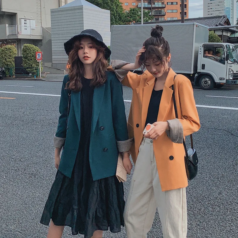 

Hong Kong Style Best Friend Small Suit Coat Women's 2019 Spring And Autumn New Style Korean-style Students Loose-Fit Versatile C