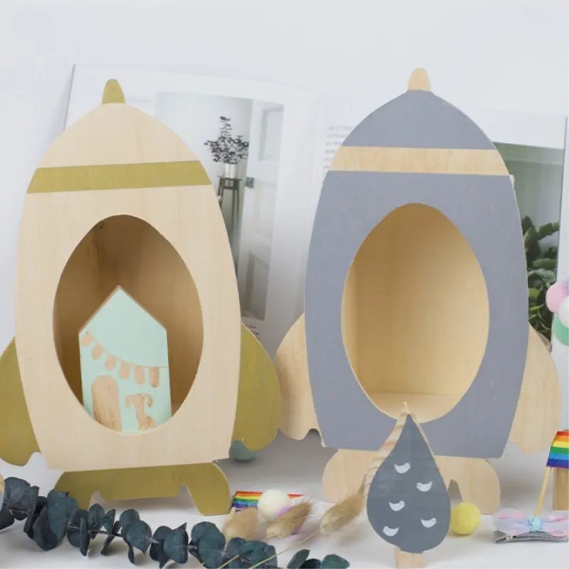 wooden nursery shelves