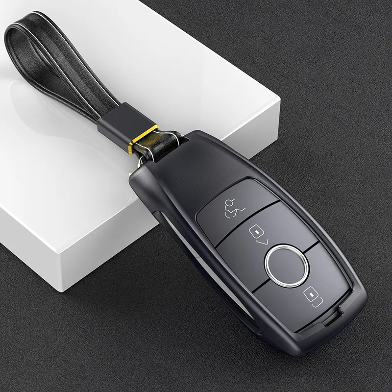 black-black Новые чехлы для автомобильных ключей из алюминиевого сплава для Mercedes Benz E Class W213 S класс брелок украшения авто аксессуары для интерьера - Название цвета: black-black