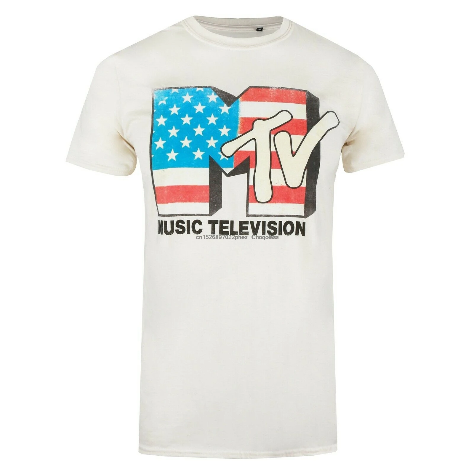 Мужская футболка MTV American натуральный белый цвет | одежда