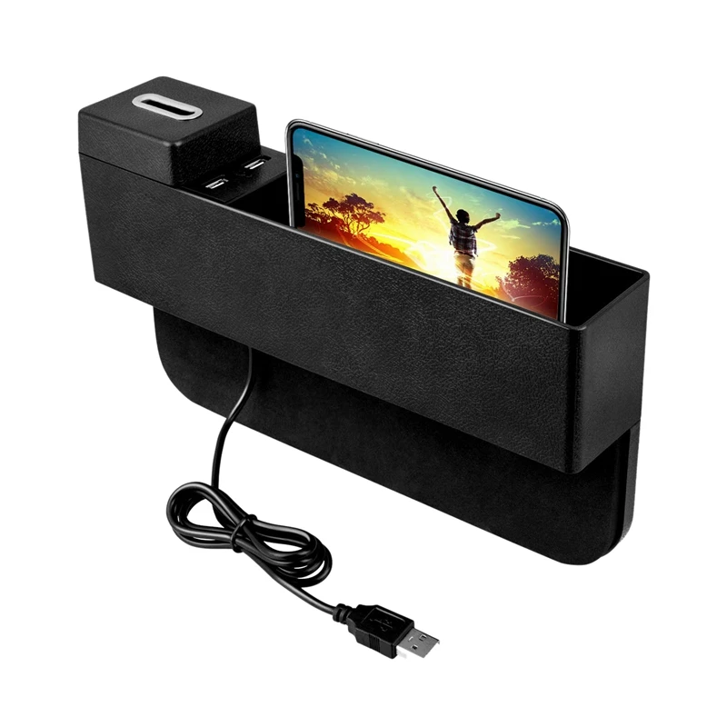 Car space Filler Organizer Seat Side Pocket With Coin Box And 2 Usb Charging Hub For Cell Pho | Автомобили и мотоциклы