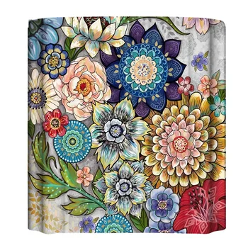 

Bohemian Big Flower Series 3D Digital Printing Polyester Waterproof Shower Curtain